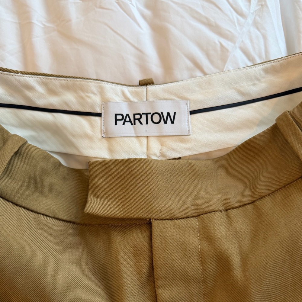 Partow Trousers Jimson Linen Blend Wide Leg Pleated Brown Size 4 - Picture 4 of 10